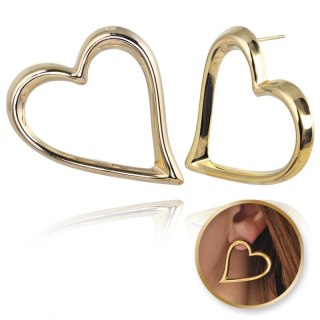 Kolczyki ze stali szlachetnej platerowane 14k złotem SERCA KST3354