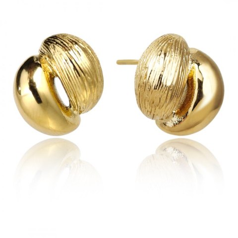 Kolczyki ze stali szlachetnej platerowane 14k złotem, podwójne KST3400