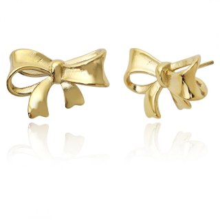 Kolczyki ze stali szlachetnej platerowane 14k złotem, sztyft KOKARDY KST3398