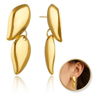 Kolczyki ze stali szlachetnej platerowane 14k złotem, wiszące KST3409