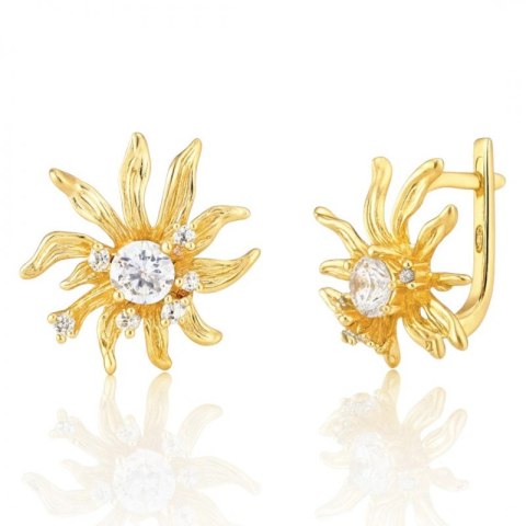 Kolczyki ze stali szlachetnej platerowane 14k złotem, zapięcie angielskie KST3426