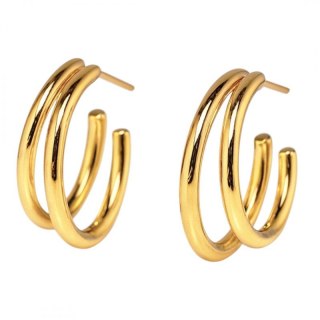 Kolczyki ze stali szlachetnej platerowane 14k złotem, zapięcie sztyfit KST3410