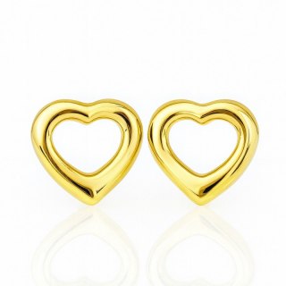 Kolczyki ze stali szlachetnej platerowane 14k złotem, zapięcie sztyfit KST3435