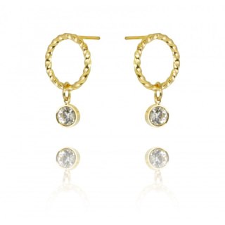 Kolczyki ze stali szlachetnej pozłacanej 14k złotem KST2931B