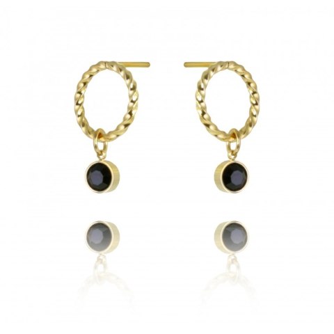 Kolczyki ze stali szlachetnej pozłacanej 14k złotem KST2931CZ