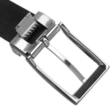 Czarny, szeroki pasek męski wykonany ze skóry naturalnej - Peterson