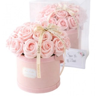 Flower box, bukiet zapachowych kwiatów mydlanych w pudełku 21szt. 19x16cm BUK08R