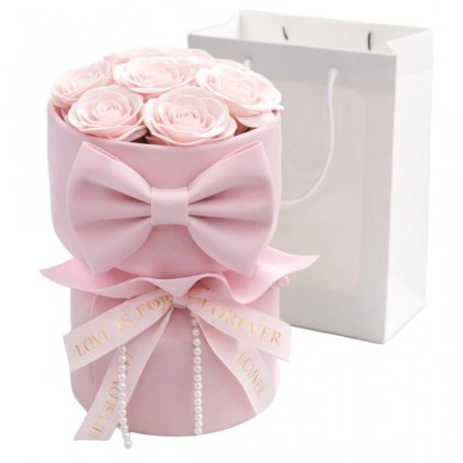 Flower box, bukiet zapachowych kwiatów mydlanych w pudełku 8szt. LED BUK24R
