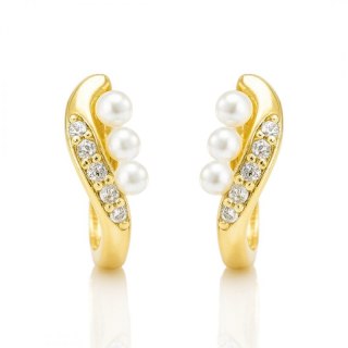 Kolczyki ze stali szlachetnej platerowane 14k złotem, zapięcie angielskie KST3430