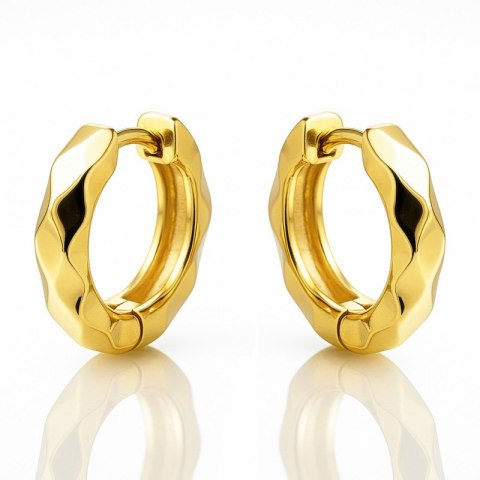 Kolczyki ze stali szlachetnej platerowane 14k złotem, zapięcie angielskie KST3433