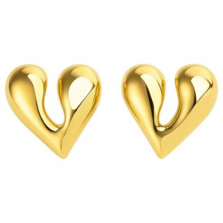 Kolczyki ze stali szlachetnej platerowane 14k złotem, zapięcie sztyfit KST3436