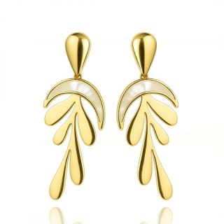 Kolczyki ze stali szlachetnej pozłacane 14k złotem, wiszące KST3442