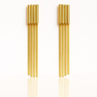 Kolczyki ze stali szlachetnej pozłacane 14k złotem, wiszące KST3446