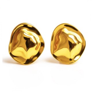 Kolczyki ze stali szlachetnej pozłacane 14k złotem, wyraziste, nowoczesne KST3478