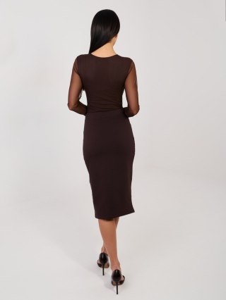 Spódnica RV-SD-7847.80 ciemny brązowy S