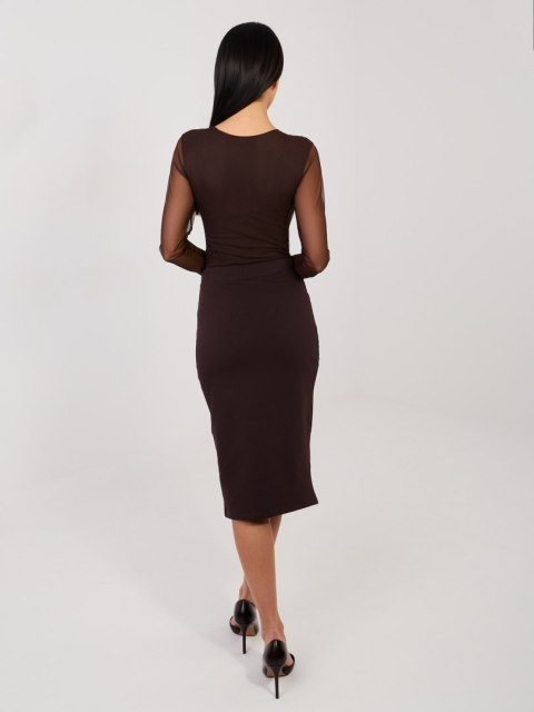 Spódnica RV-SD-7847.80 ciemny brązowy S