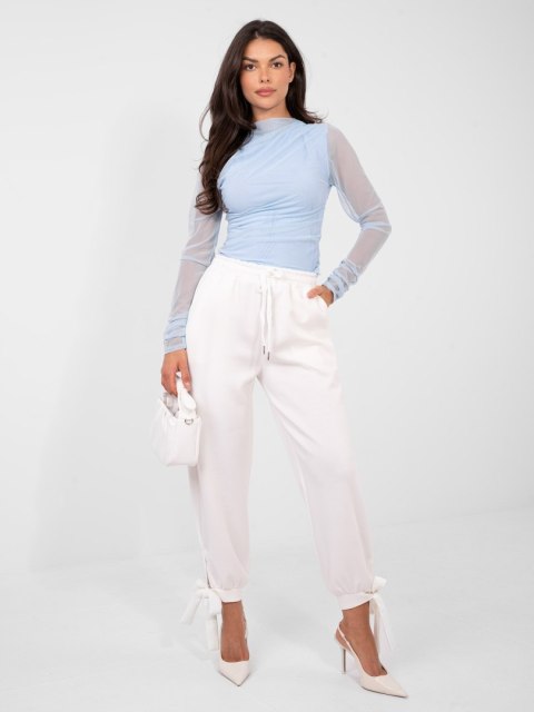 Bluzka damska ITALY MODA z transparentnymi rękawami – stylizacja wizytowa