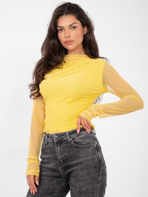 Żółta elegancka bluzka damska z siateczki ITALY MODA