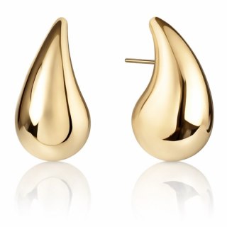 Kolczyki ze stali szlachetnej pozłacanej wkrętki 3,1 cm KROPLE KST3113