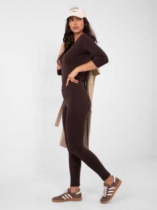 Leginsy RV-LG-2850.20P ciemny brązowy S