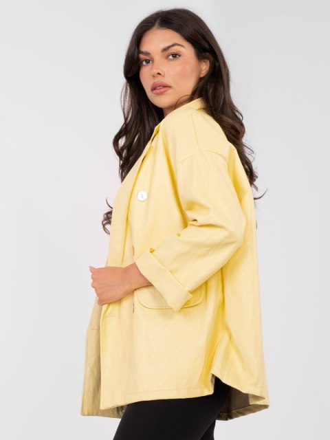 Żółta marynarka damska z ekoskóry RUE PARIS