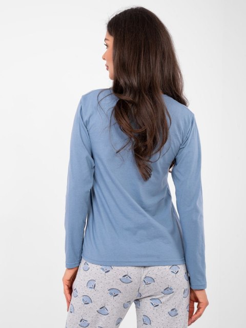 Piżama DU-PI-FP-008.30 szaro-niebieski 2XL