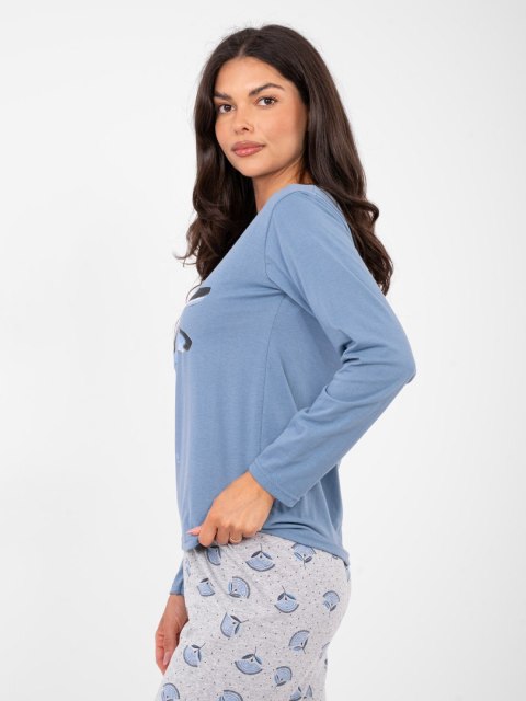 Piżama DU-PI-FP-008.30 szaro-niebieski L