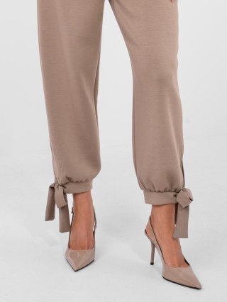 Fango Spodnie Dresowe Damskie z Wysokim Stanem Wiązane ITALY MODA