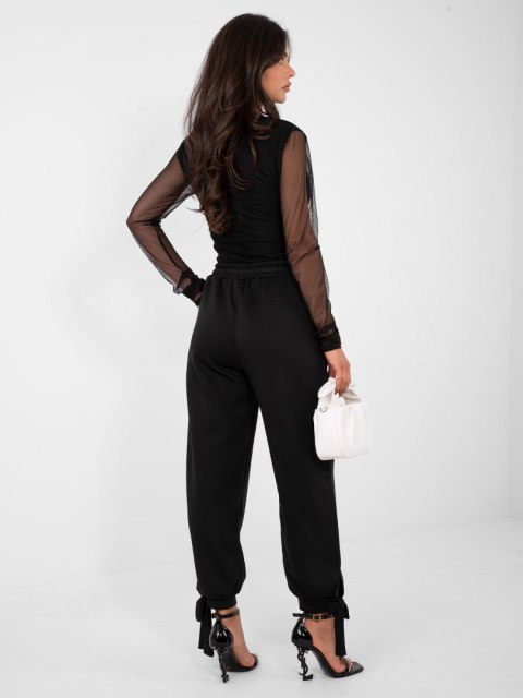 Eleganckie czarne spodnie dresowe damskie