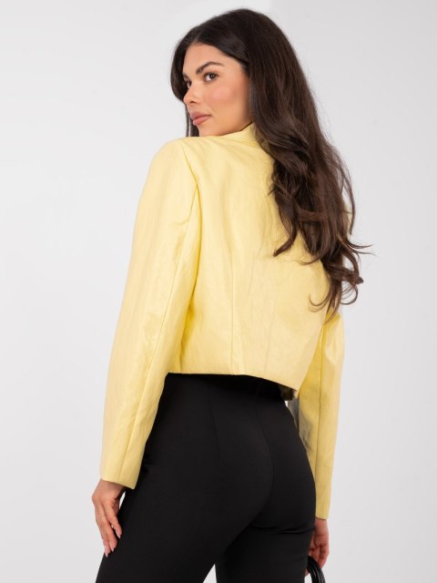 Marynarka damska RUE PARIS w kolorze jasnożółtym – stylizacja do pracy