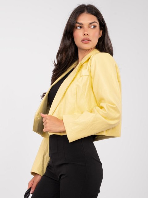 Jasnożółta marynarka damska RUE PARIS – nowoczesny look na co dzień