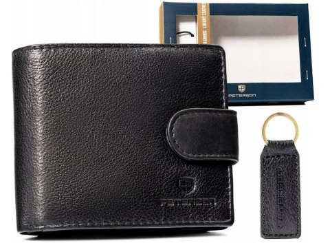 Zestaw prezentowy Peterson – portfel męski ze skóry naturalnej i brelok
