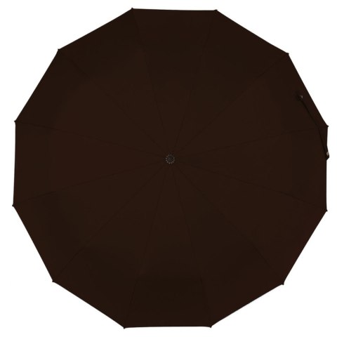 Duży, elegancki i składany parasol w brązowym kolorze - Peterson