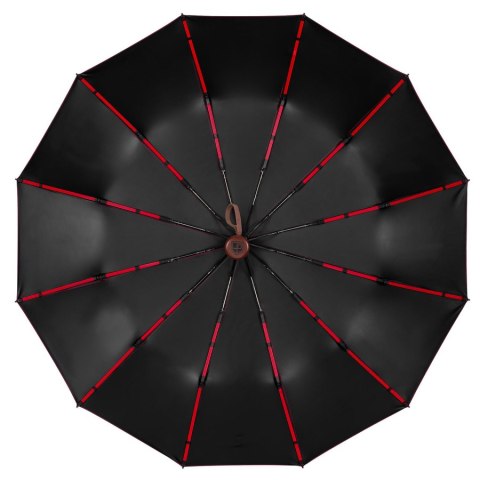 Duży, elegancki i składany parasol w burgundowym kolorze - Peterson