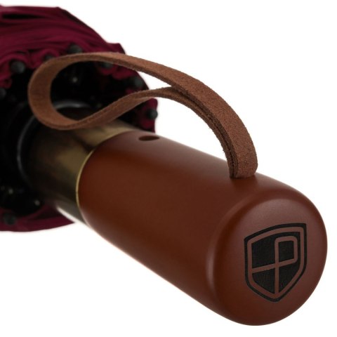 Duży, elegancki i składany parasol w burgundowym kolorze - Peterson