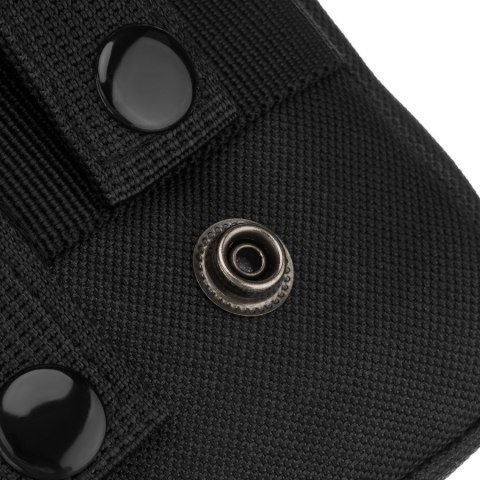 Czarna saszetka do paska wykonana z wytrzymałego poliestru - Rovicky