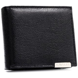 Duży portfel męski ze skóry naturalnej w czarnym kolorze z systemem RFID - 4U Cavaldi