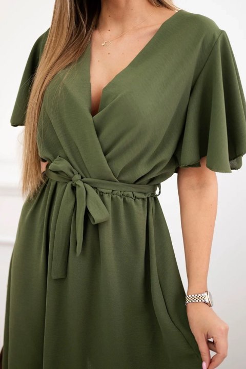 Sukienka kopertowa khaki