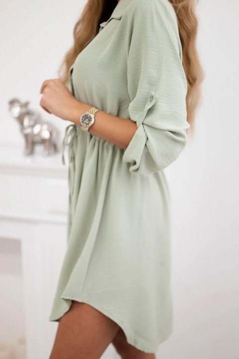 Damska sukienka z guzikami ciemno miętowa – styl elegancki