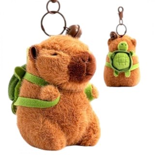 Brelok do kluczy pluszowa puchata Kapibara z plecakiem żółw BRL361
