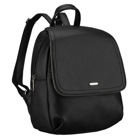 Czarny, miejski plecak damski ze skóry ekologicznej - Rovicky