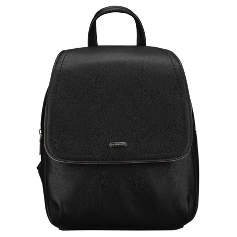 Czarny, miejski plecak damski ze skóry ekologicznej - Rovicky