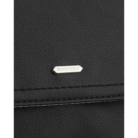 Czarny, miejski plecak damski ze skóry ekologicznej - Rovicky