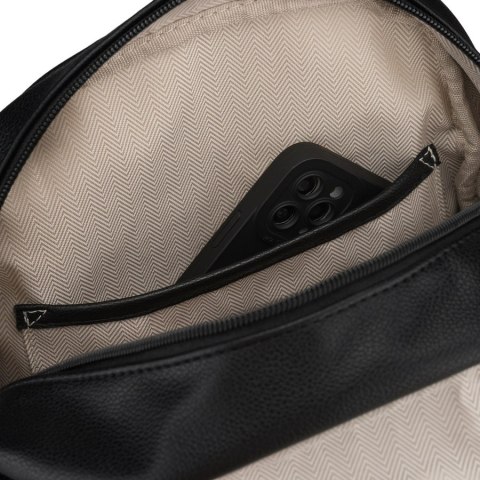 Czarny, miejski plecak damski ze skóry ekologicznej - Rovicky