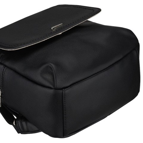 Czarny, miejski plecak damski ze skóry ekologicznej - Rovicky