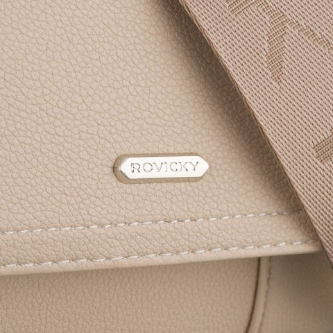 Listonoszka damska ze skóry ekologicznej w beżowym kolorze - Rovicky