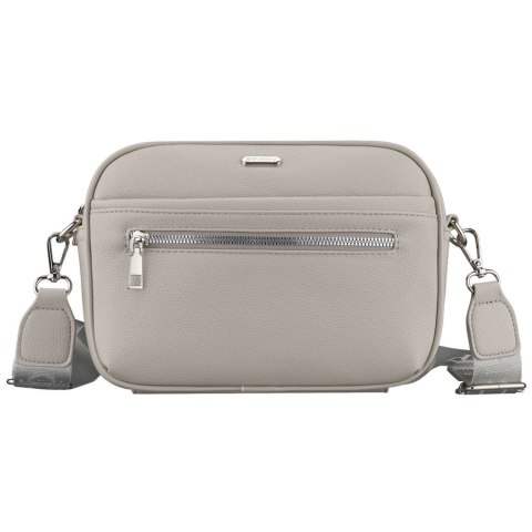 Listonoszka damska ze skóry ekologicznej w szarym kolorze zamykana suwakiem - Rovicky