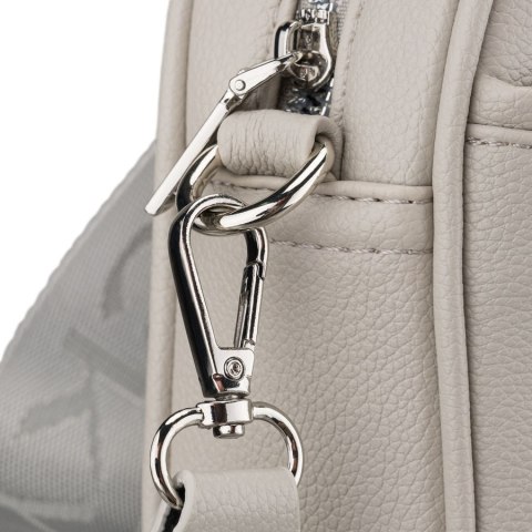 Listonoszka damska ze skóry ekologicznej w szarym kolorze zamykana suwakiem - Rovicky