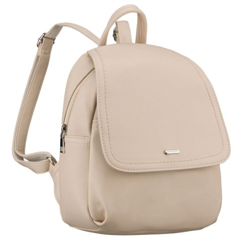 Miejski plecak damski ze skóry ekologicznej w ciemnobeżowym kolorze - Rovicky
