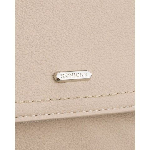 Miejski plecak damski ze skóry ekologicznej w ciemnobeżowym kolorze - Rovicky